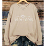 Sweatshirt - Letter Graphic Embroidered, Crew Neck, Corduroy