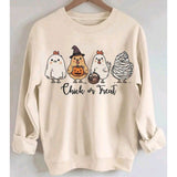 Sweatshirt - Four Chickens Women Vintage, Crew Neck Long Sleeve
