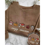 Sweatshirt - Embroidered Pumpkin Bookish Casual Pullover