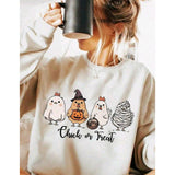 Sweatshirt - Four Chickens Women Vintage, Crew Neck Long Sleeve