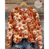 Sweatshirt - Casual Minimalist Printed Pattern, 3D Embroidered Print